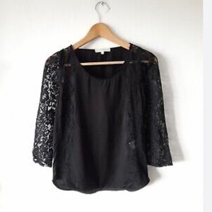 sandro laced panelled blouse